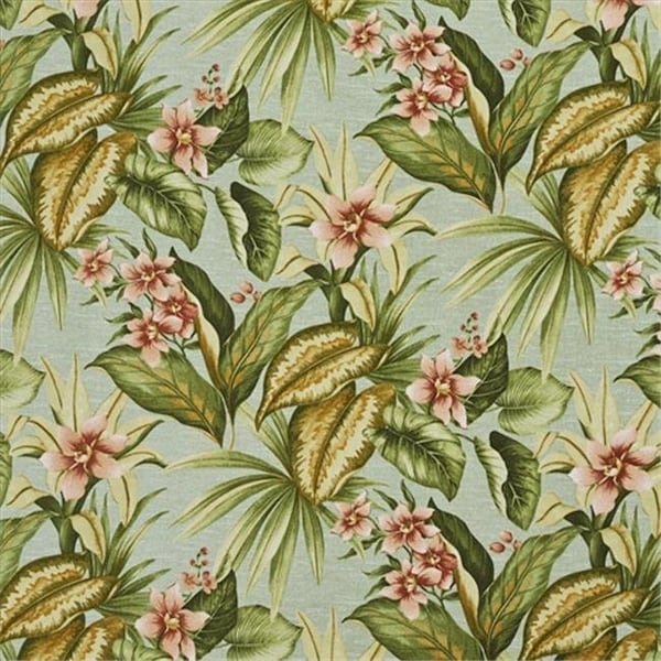 Designer Fabrics C426 54 in. Wide Green; Blue And Red; Floral Outdoor; Indoor; Marine Upholstery Fabric C426 - main